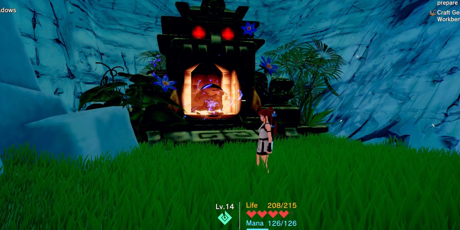 dungeon entrace at night in craftopia