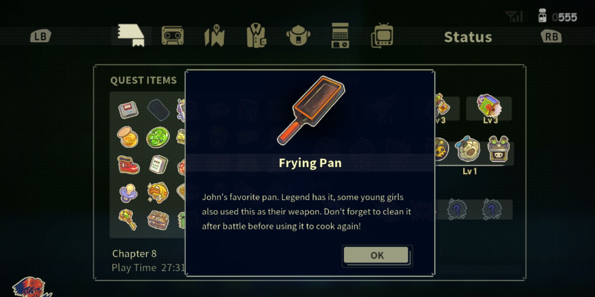 A screenshot showing the Frying Pan in Eastward
