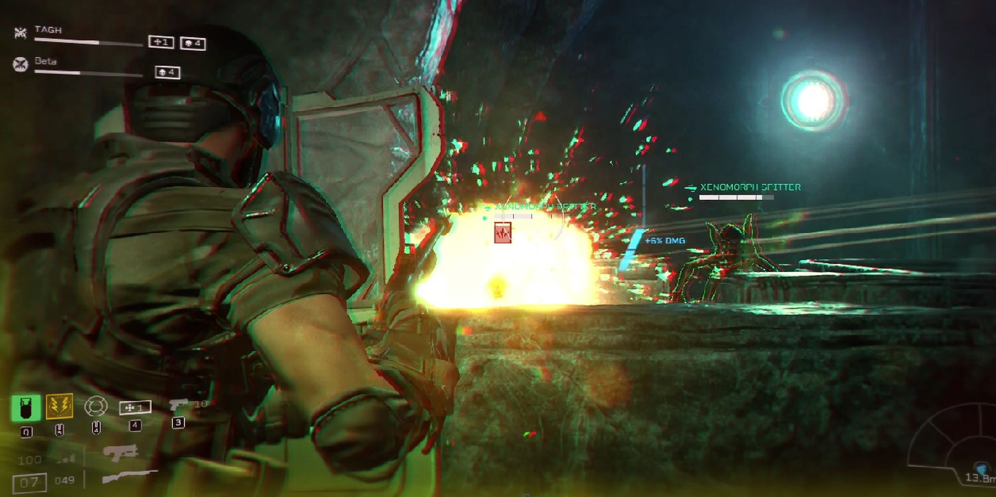 Aliens: Fireteam Elite Phalanx Taking On Two Special Type Xenomorphs