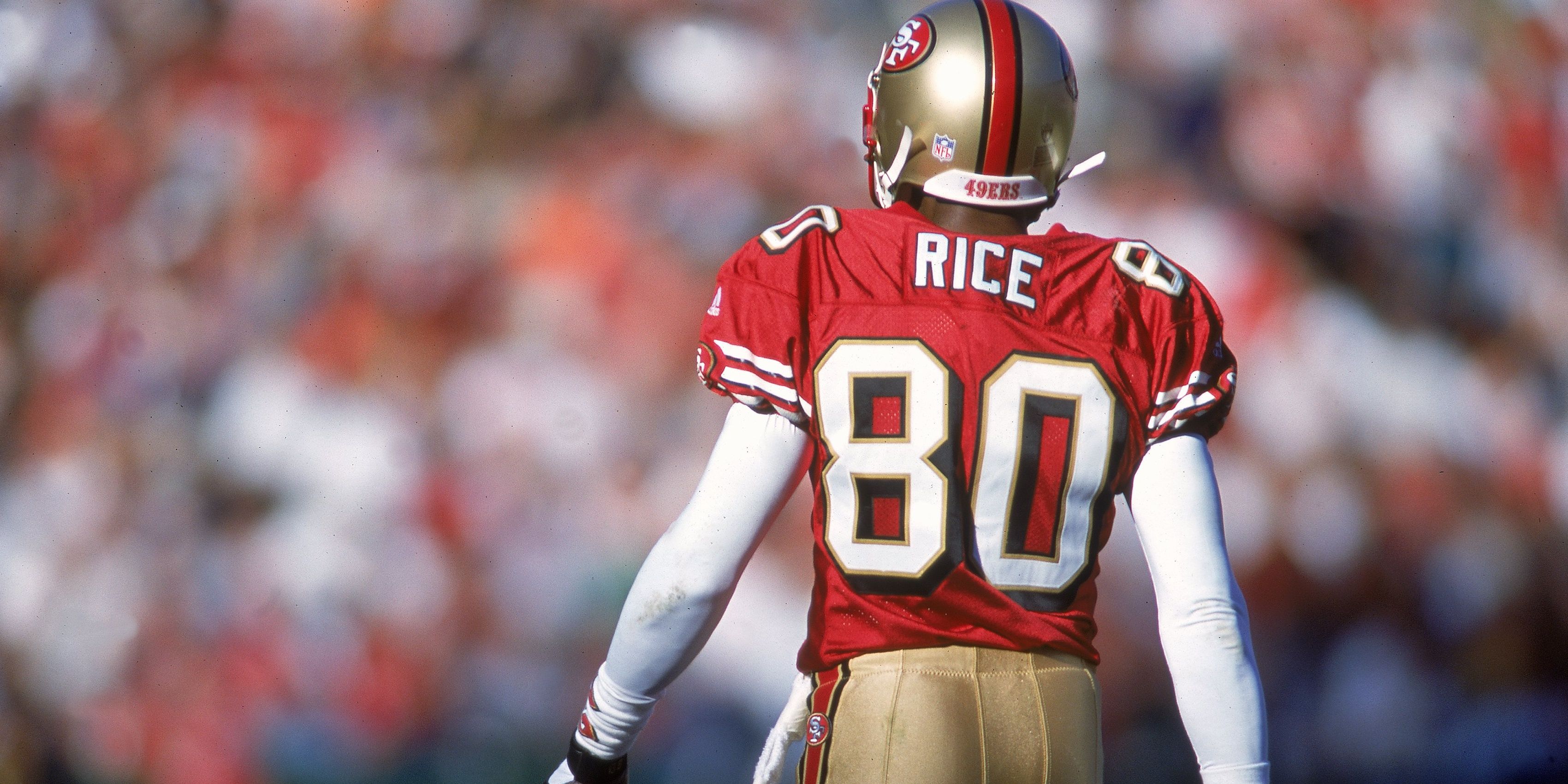 jerry rice walking toward crowd