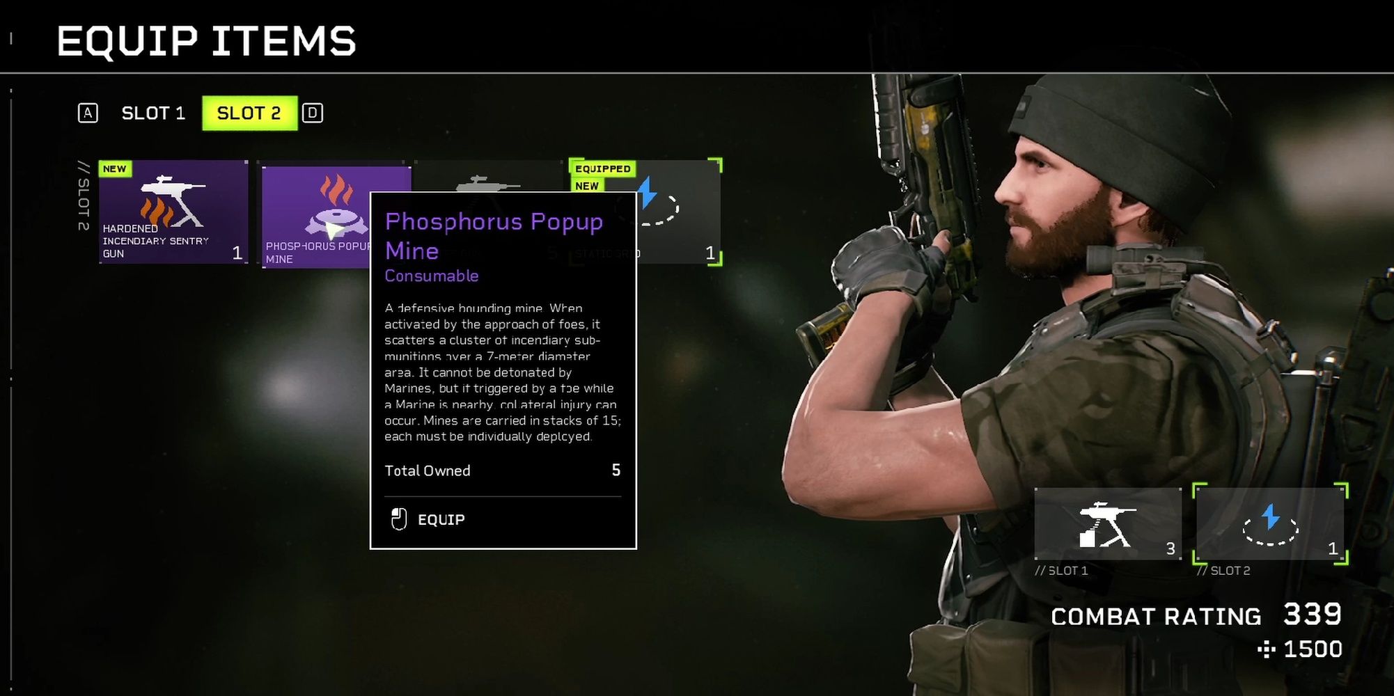 Aliens Fireteam Elite: Exotic Landmine Items In Inventory