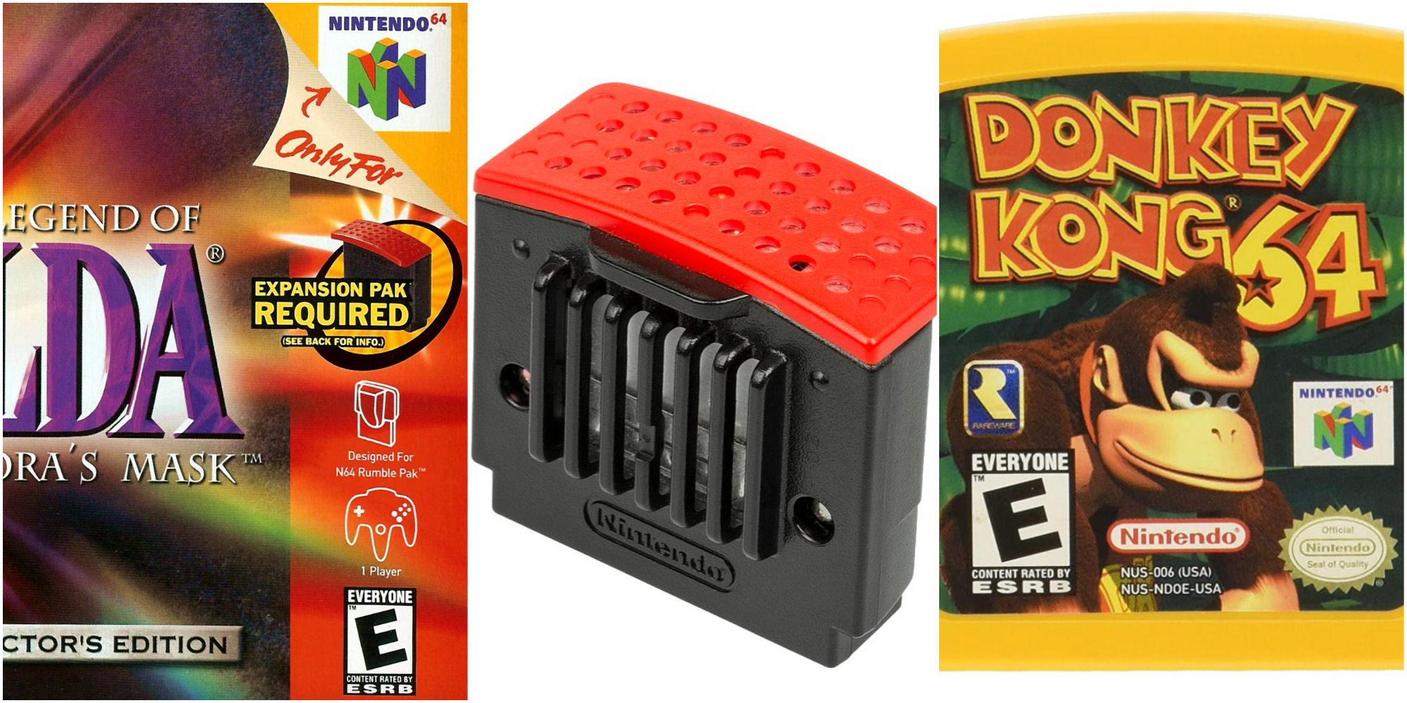 majora's mask, n64 expansion pak, donkey kong 64 featured