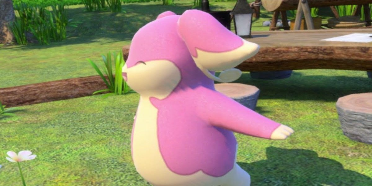 Audino running outside. 