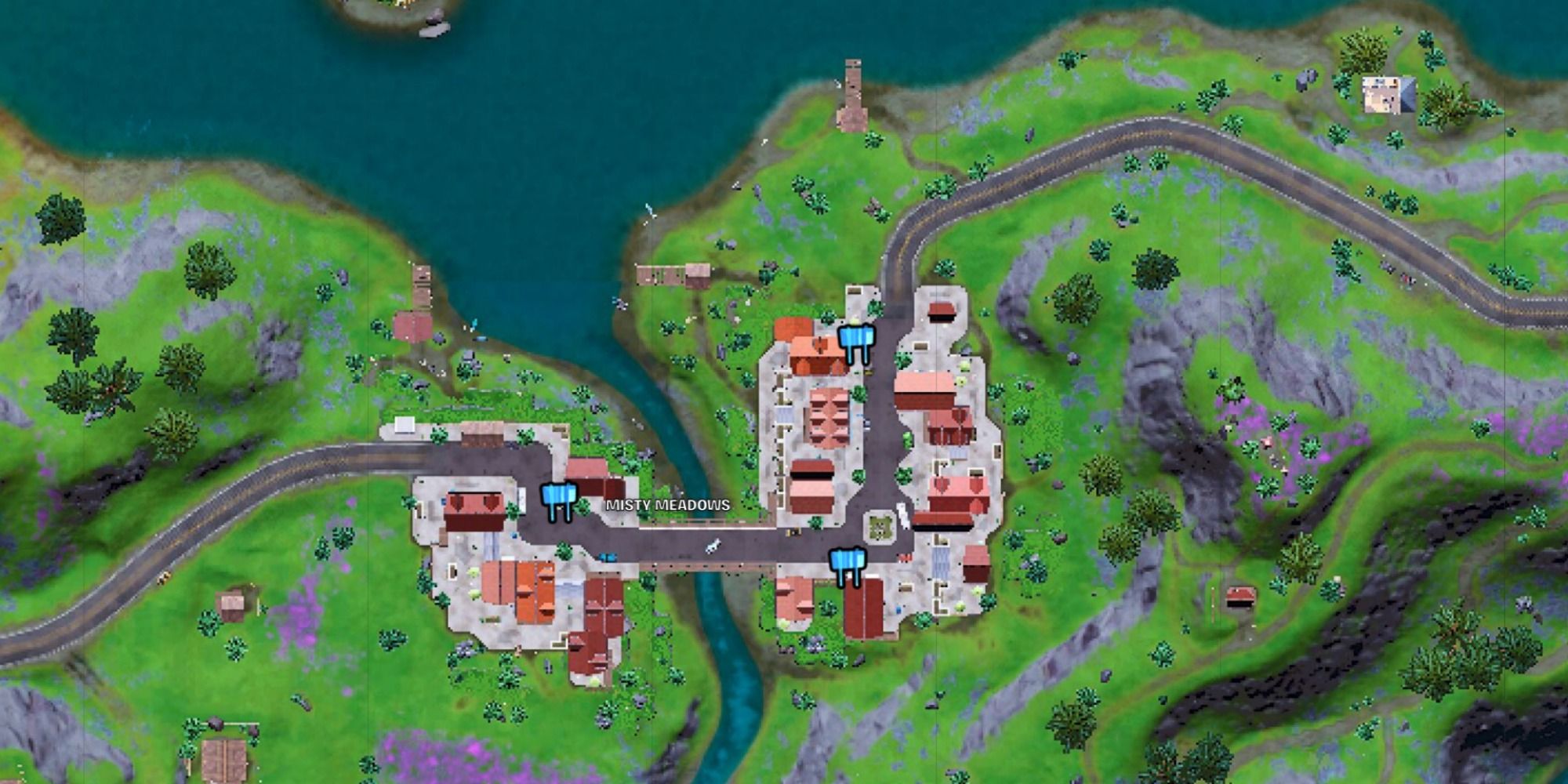 misty meadows warning signs fortnite locations