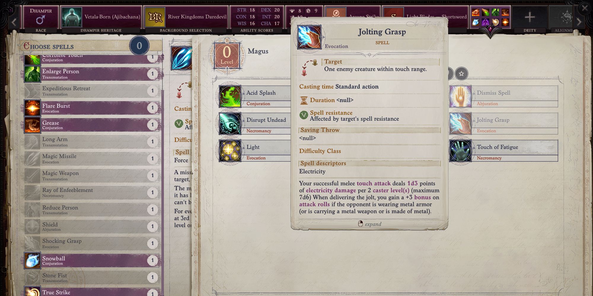 pathfinder cantrip mod