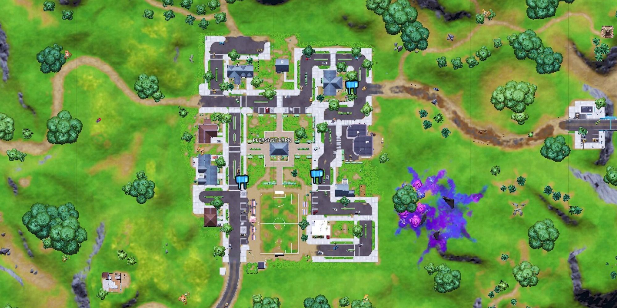 pleasant park warning signs fortnite locations