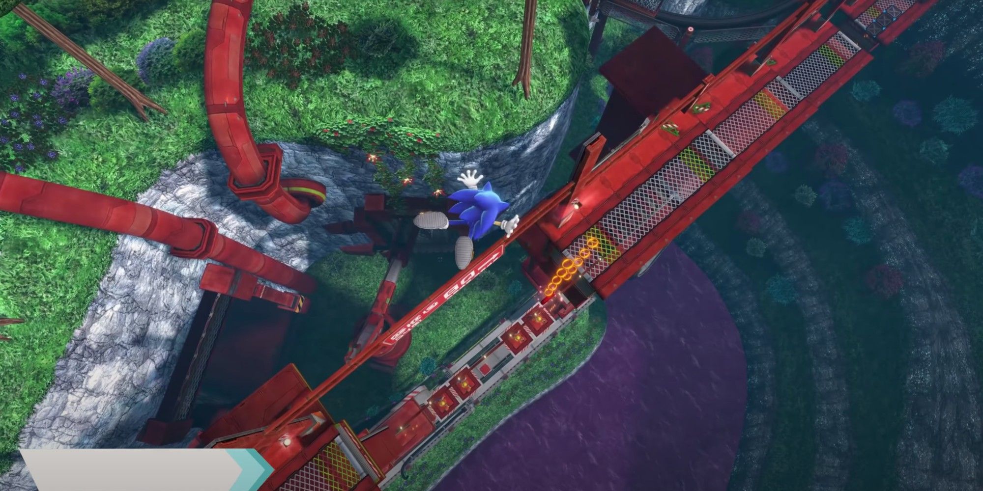 gliding down onto the platform