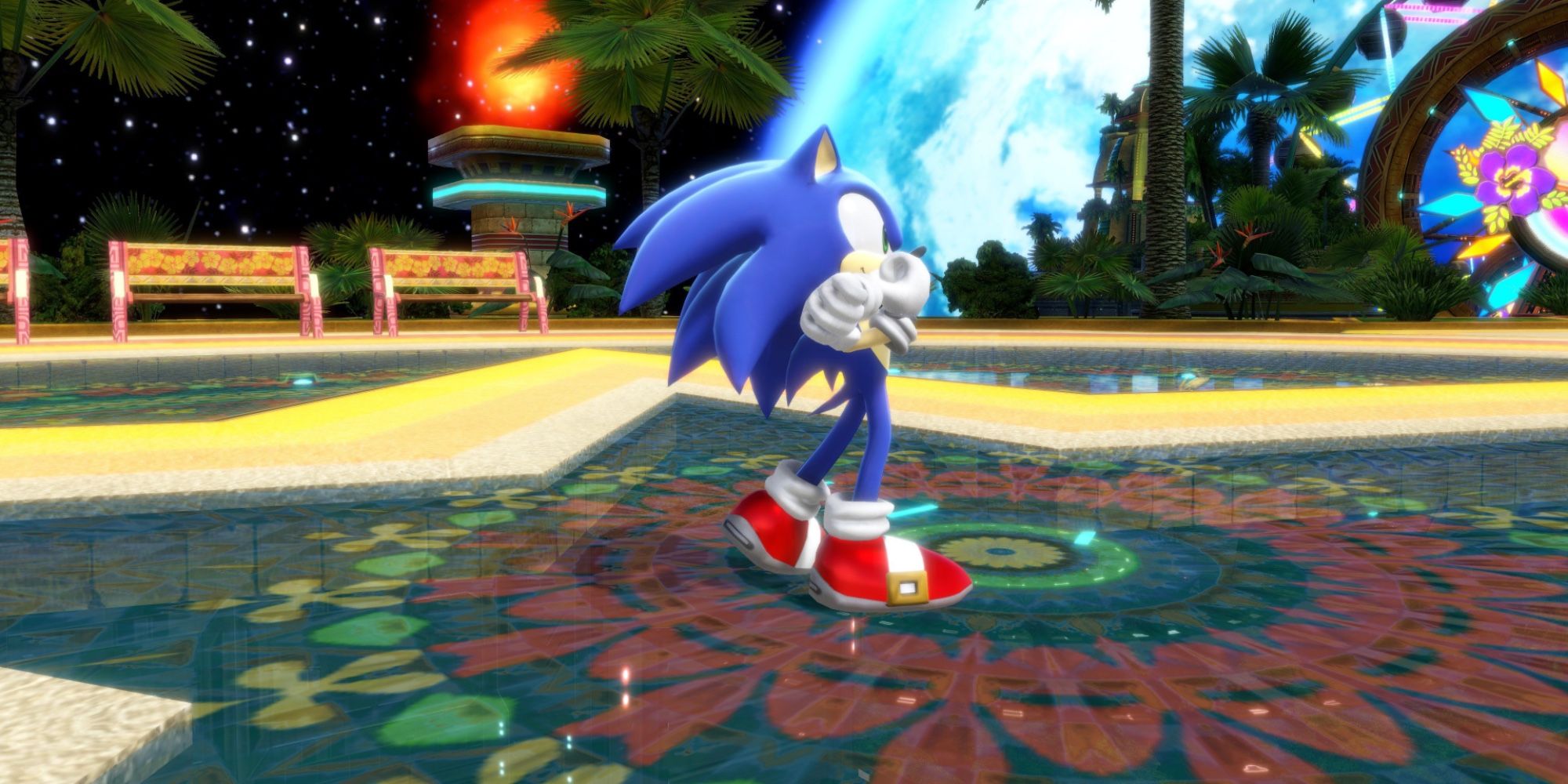 sonic with his arm up in sonic colors ultimate