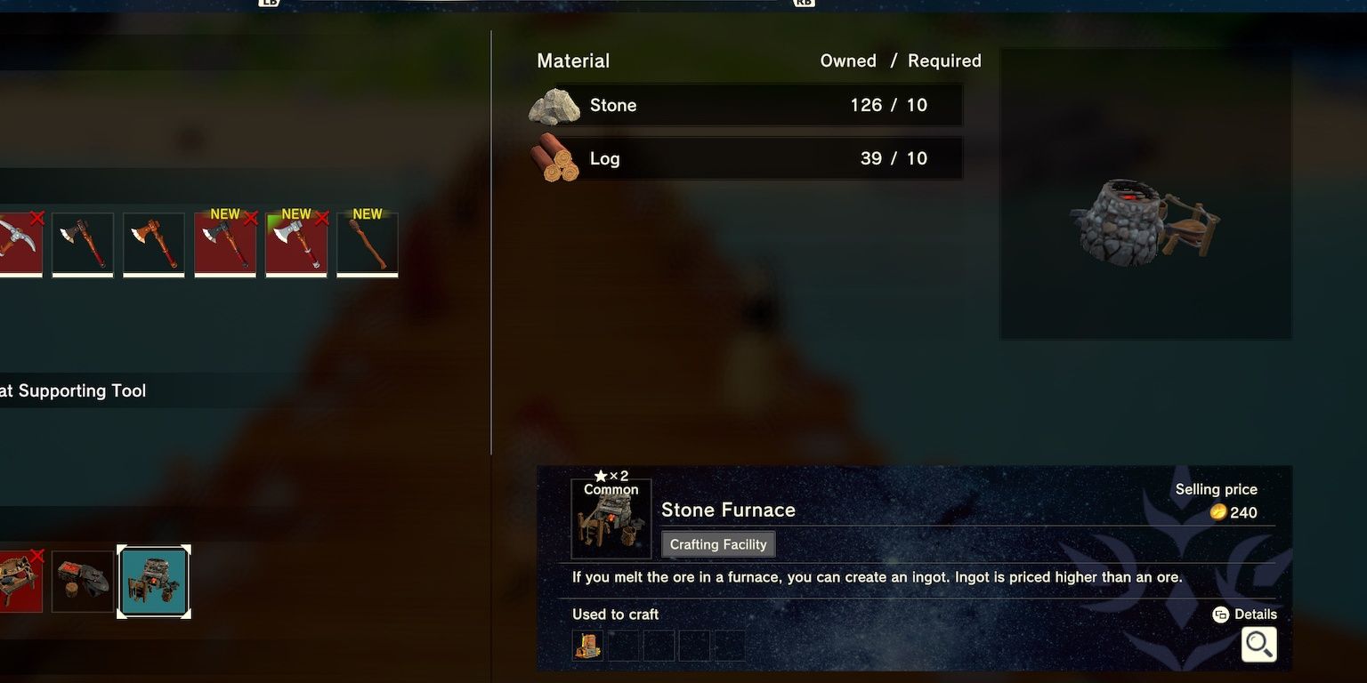stone furnace crafting item in craftopia