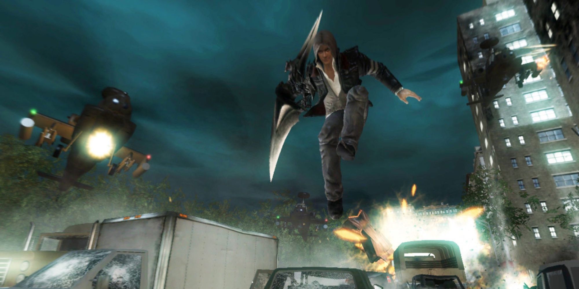 the main character jumping in prototype