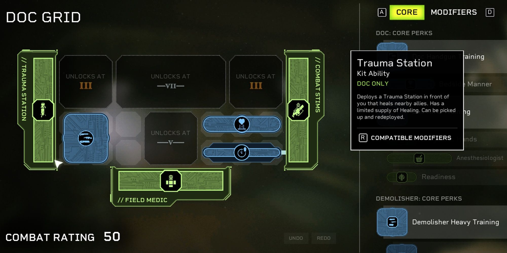 Aliens: Fireteam Elite Trauma Station Ability Description