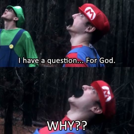 Mario cosplayer screams in agony