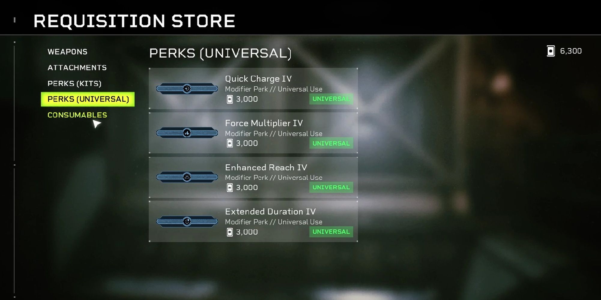 Aliens: Fireteam Elite Universal Perks For Sale In The Requisition Store