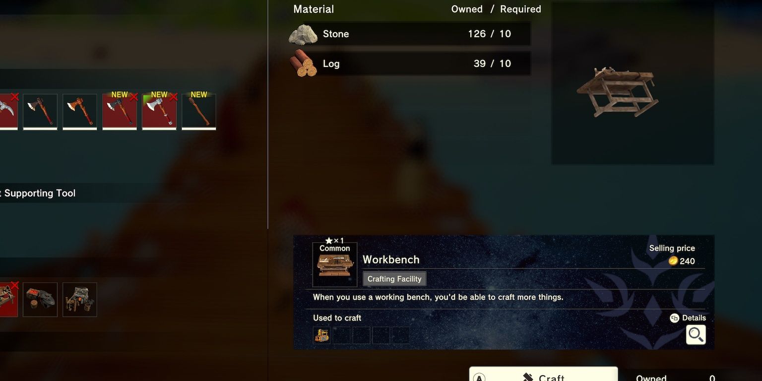 workbench crafting item in craftopia