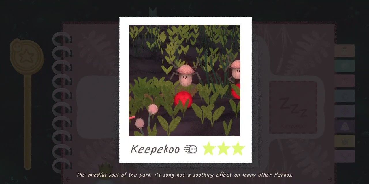 Photo of a Keepekoo balancing atop a red fuzzy ball