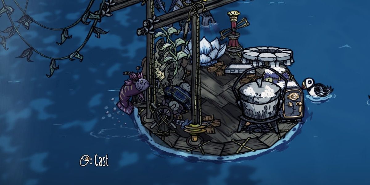 Don't Starve Together Wanda Catching Sweetish Fish In Waterlogged Biome