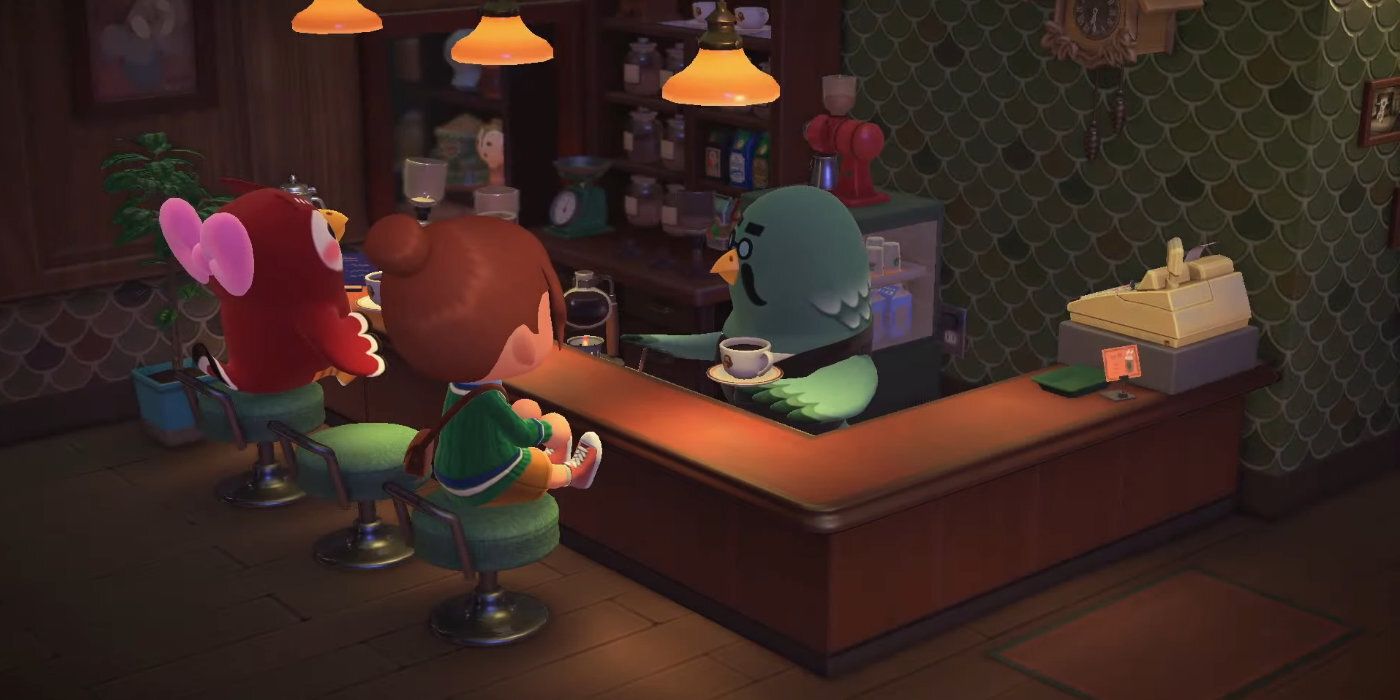 ACNH Brewster in his coffee shop update