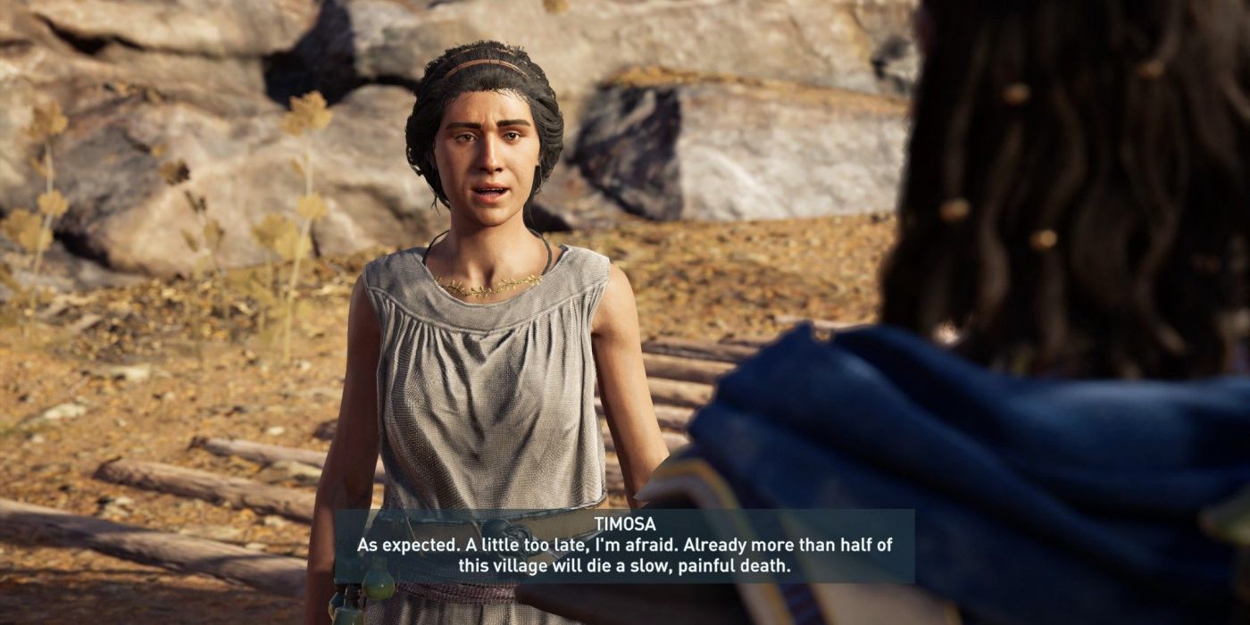 Timosa taunts Alexios after revealing she poisoned the villagers after Alexios accused her of doing so