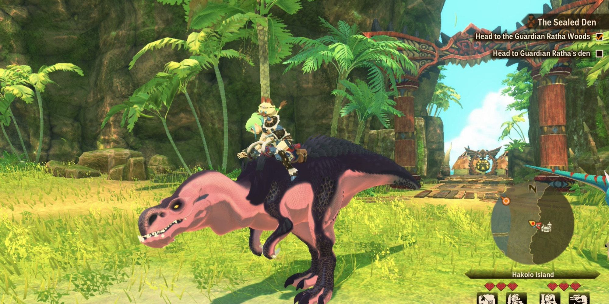 player riding Anjanath Monster Hunter Stories 2: wings of Ruin