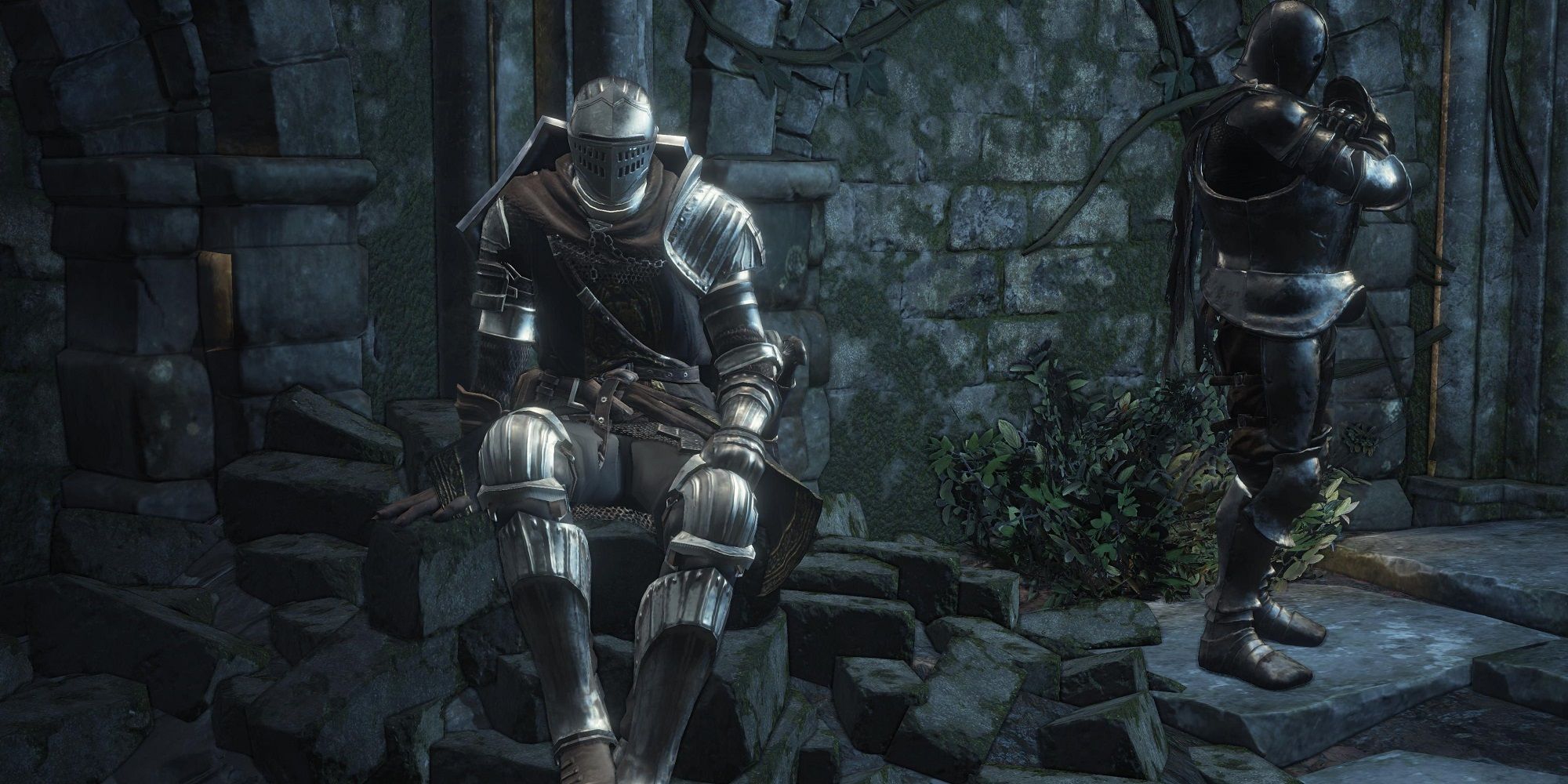 Anri Of Astora Seated With Horace The Hushed Nearby