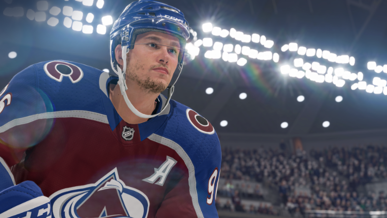 Colorado Avalanche NHL 22 video game screenshot Nathan MacKinnon 