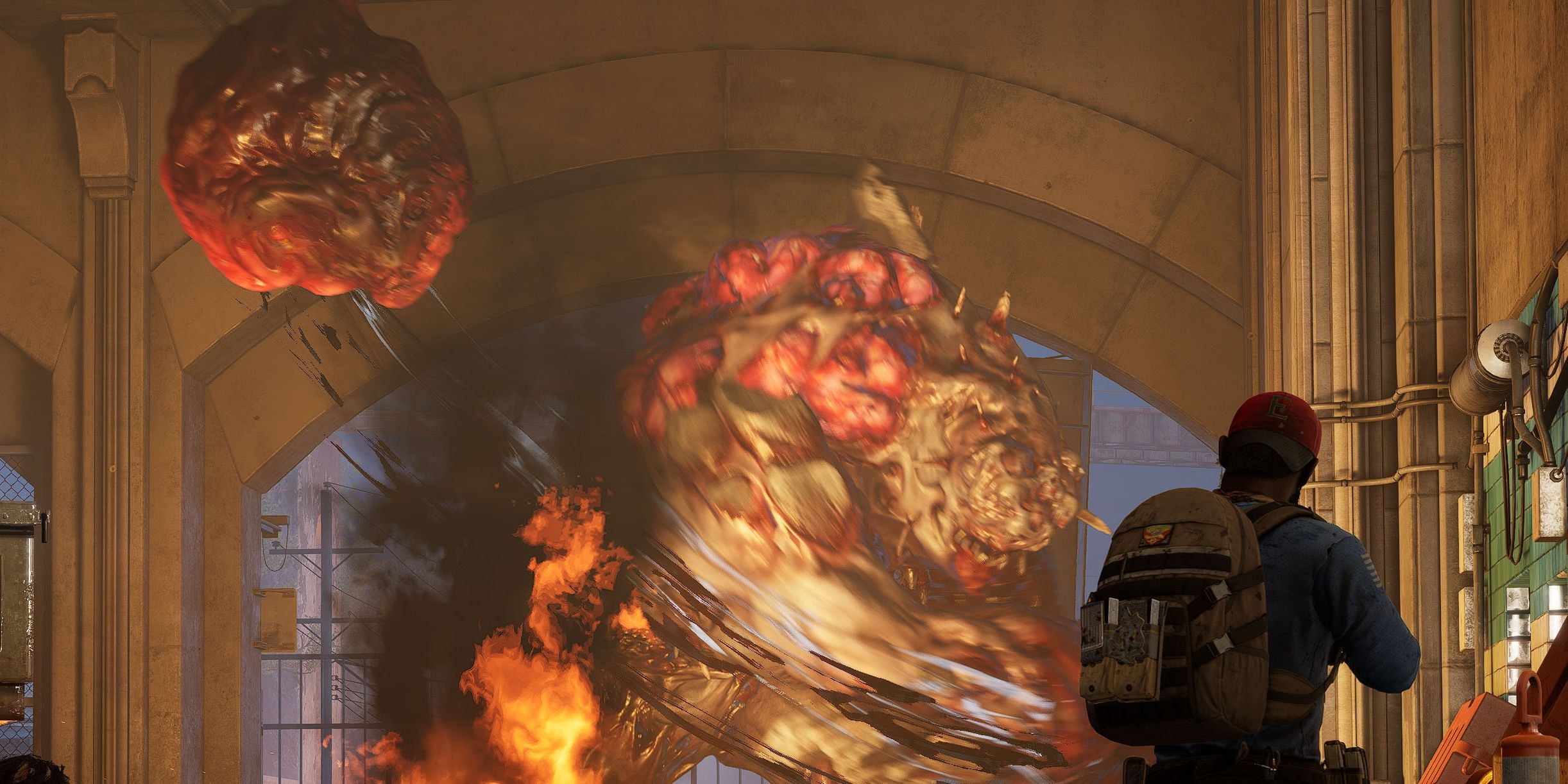 The Cleaners take on a horrendous mutation known as an Ogre in a tunnel Back 4 Blood