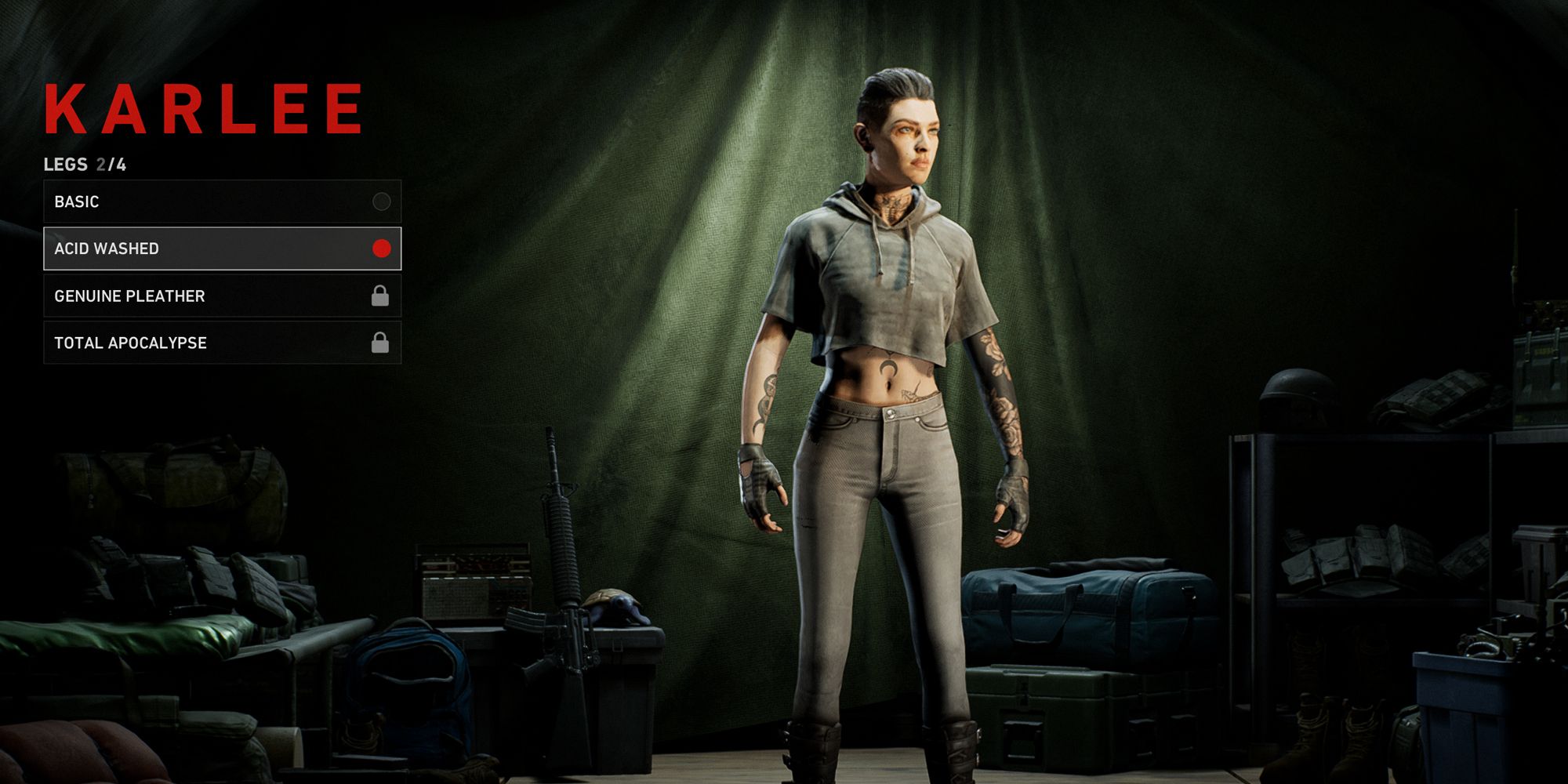 Back 4 Blood. Karlee outfit selection. Karlee is wearing a grey cropped jumper and grey jeans.