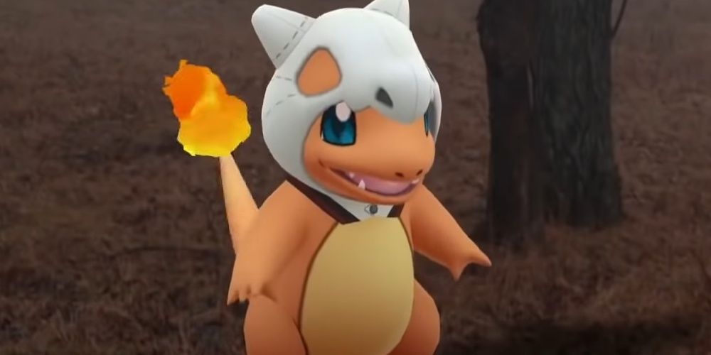 Charmander From The Halloween Pokemon GO Update In A Cubone Costume