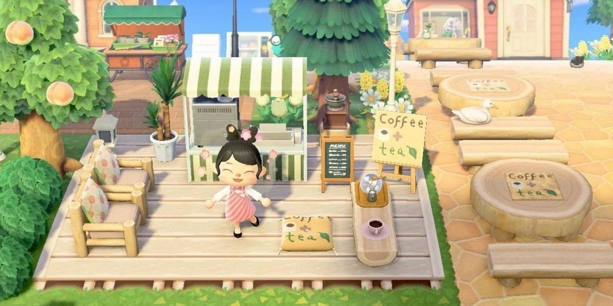 Animal Crossing New Horizons Villager In Apron At Custom Coffee Shop