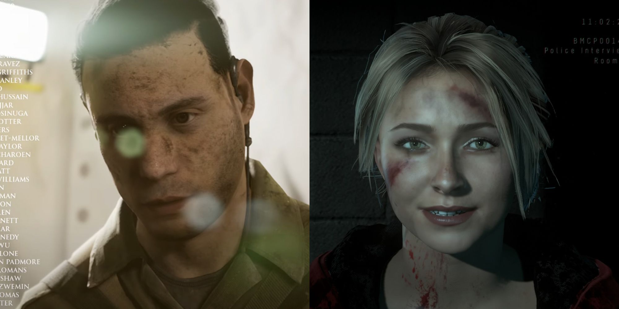 House Of Ashes and Until Dawn. Split image. Salim on the left and Sam on the right.