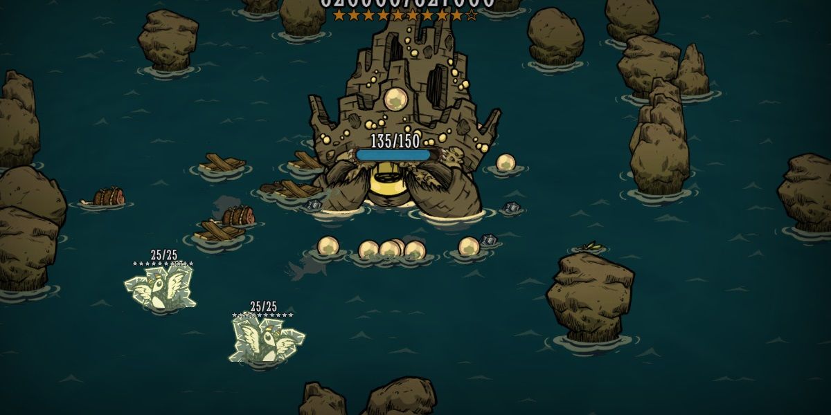 Don't Starve Together  Crab King Fight in Ocean surrounded by Pearls