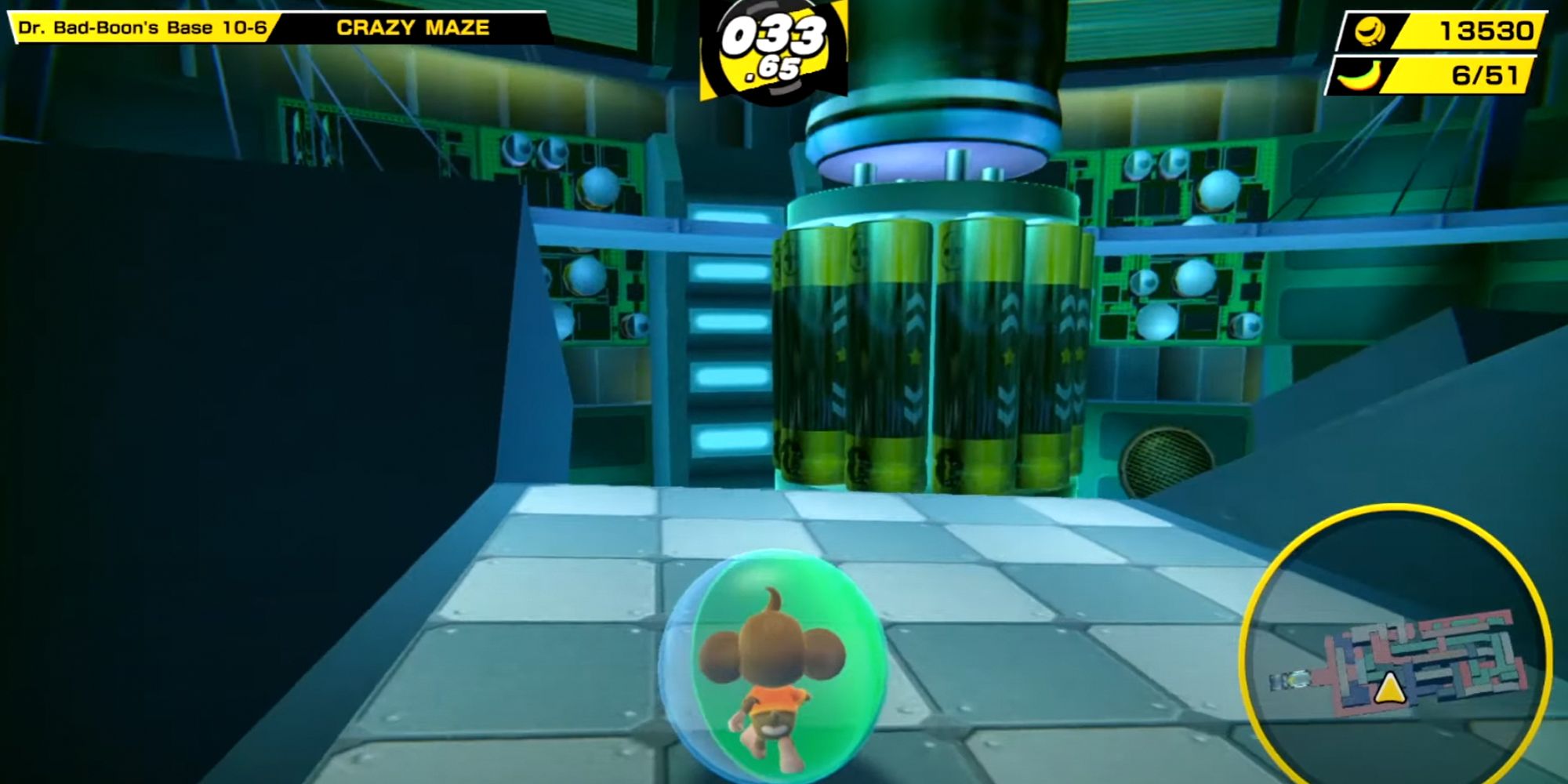 Super Monkey Ball Mania. Crazy Maze stage. Blue lighting.