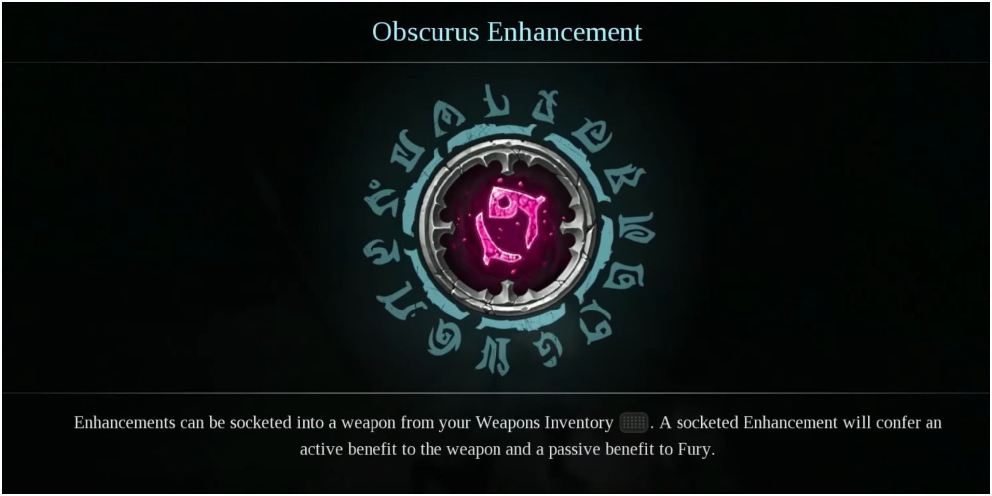 The Obscurus Enhancement for Fury's Weapon in Darksiders 3
