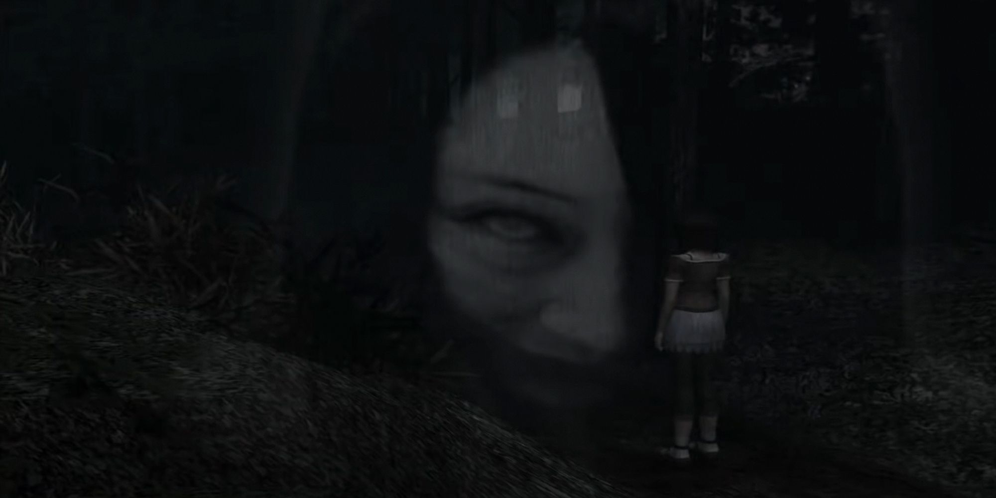 Fatal Frame. Ghostly face on screen.