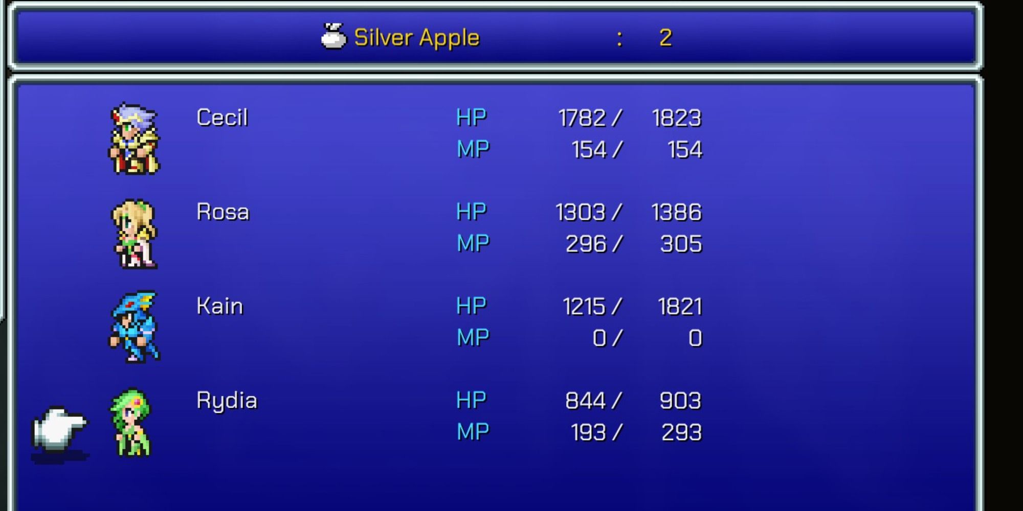 Final Fantasy 4 Pixel Remaster Stat Upgrade Items