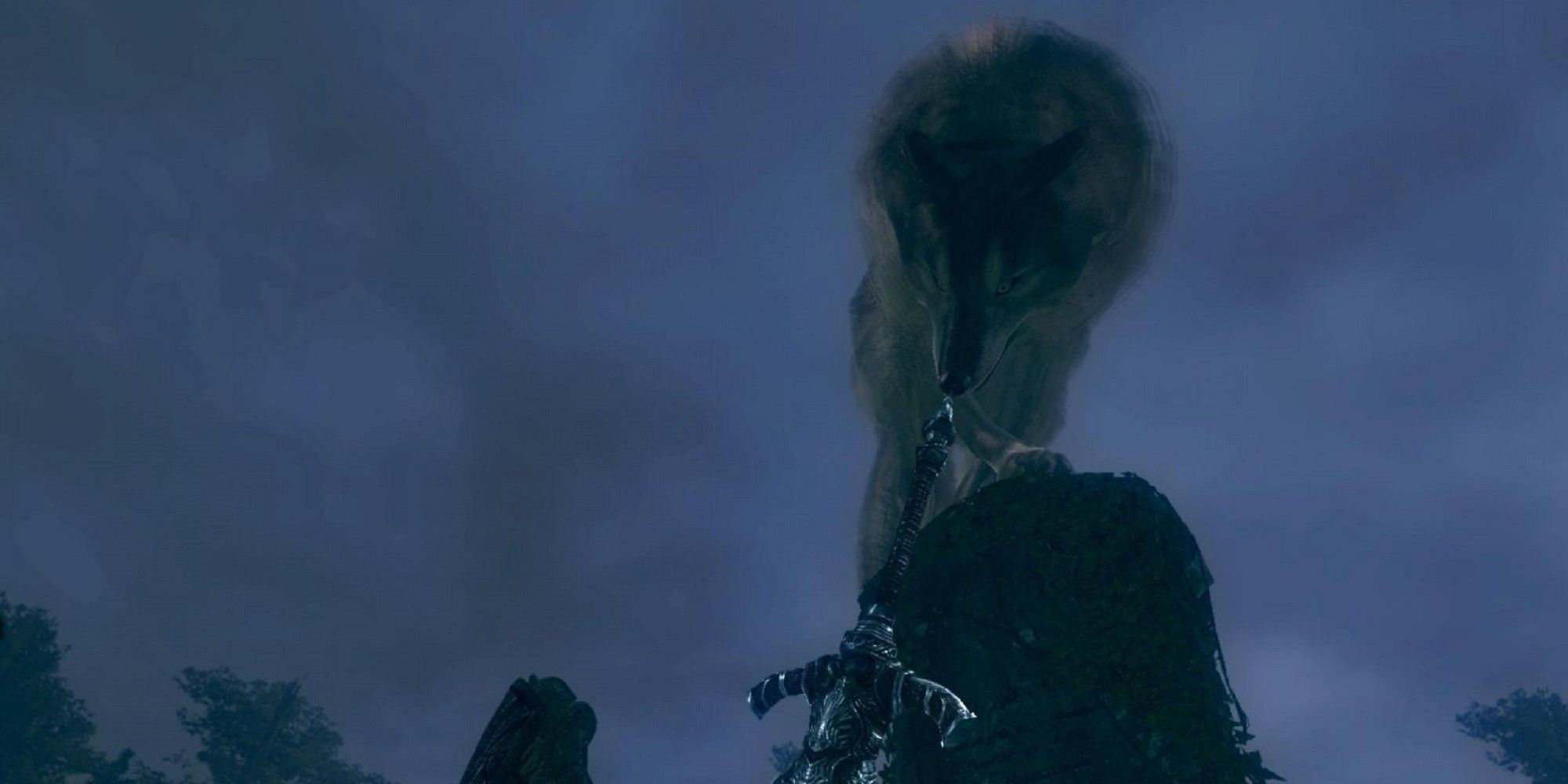 Great Grey Wolf Sif Standing On Artorias's Grave