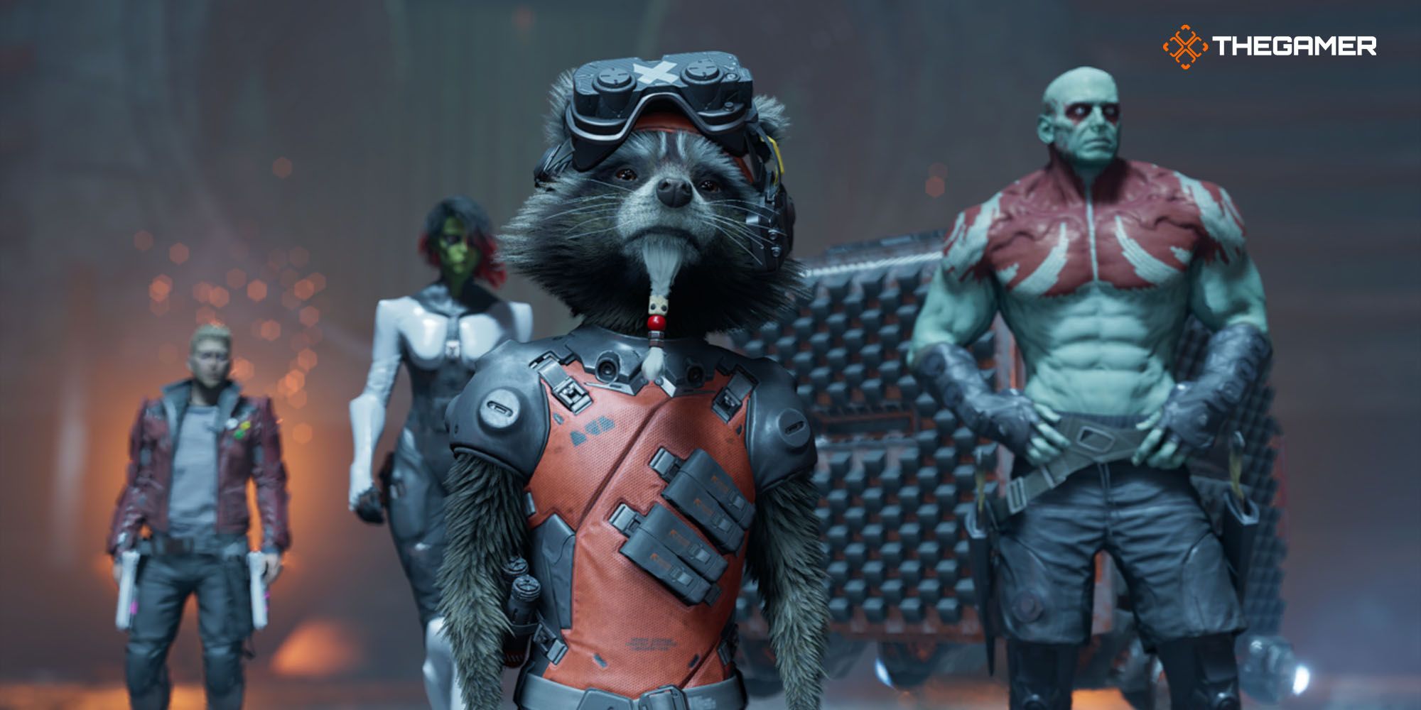 Guardians of the Galaxy in lady Hellbender's throneroom