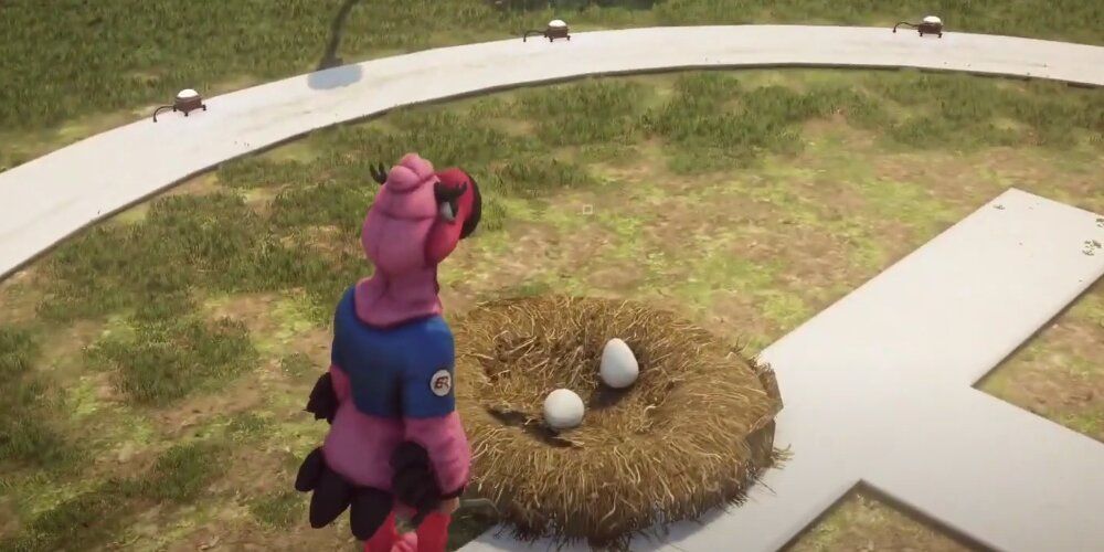 A Screenshot Of Hitman Gameplay Showing The Secret Flamingo Exit In Miami.