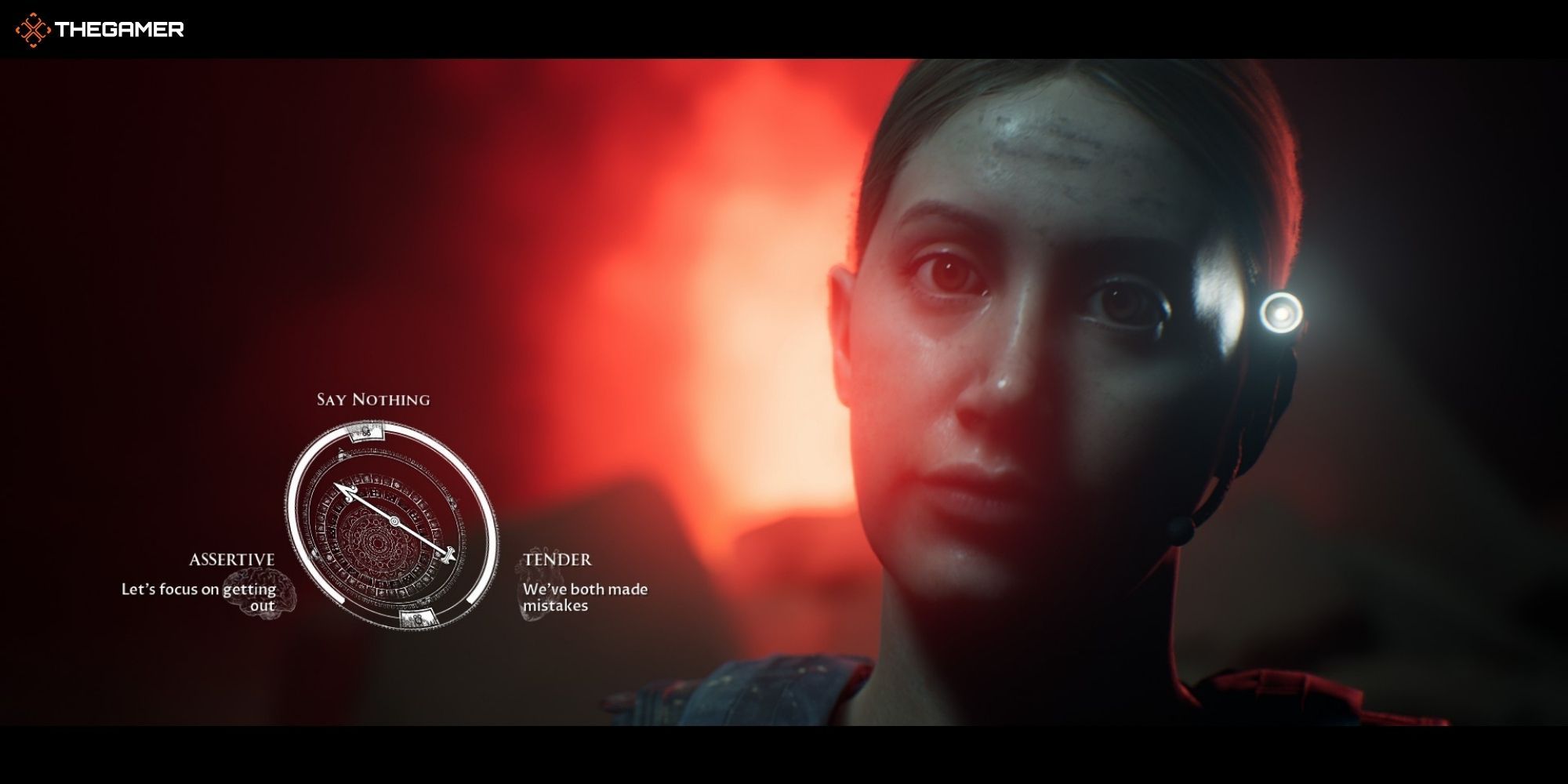 House of Ashes - Pazuzu - Rachel next to a decision wheel (1)