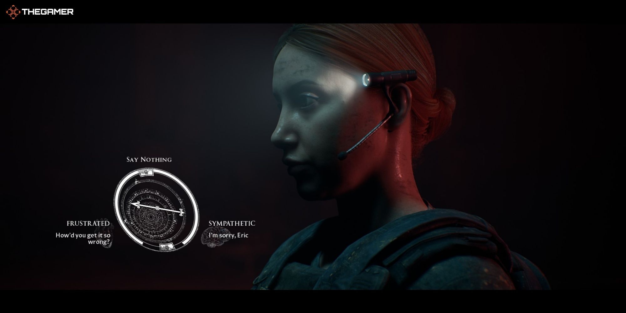 House of Ashes - Pazuzu - Rachel next to a decision wheel