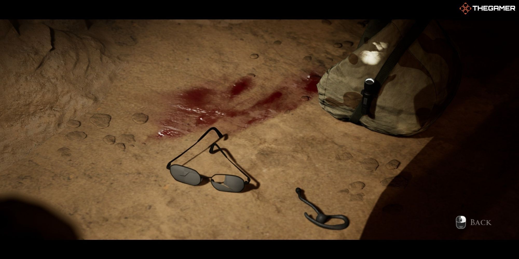 House of Ashes - Slayer - looking at Jason's broken and bloody equipment