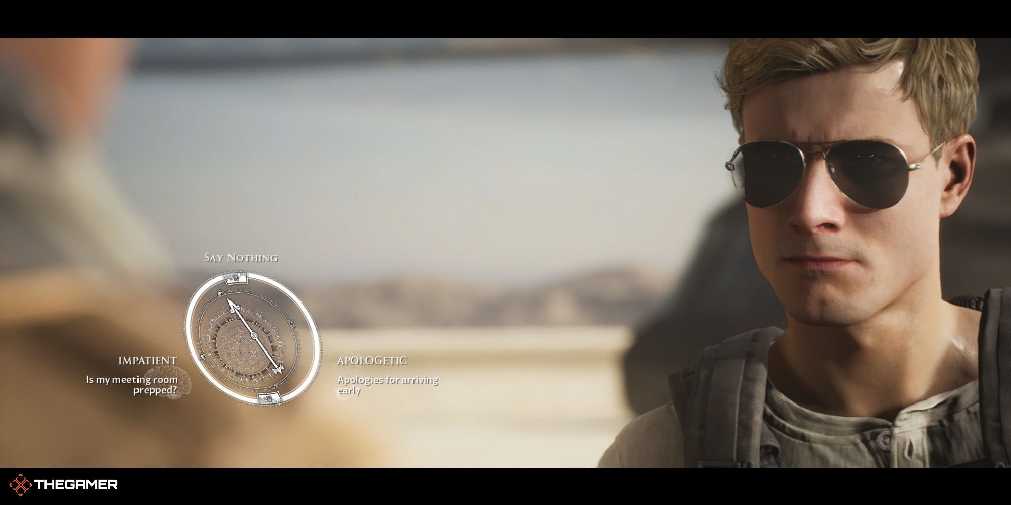 House of Ashes - The Raid - Erik King next to decision wheel