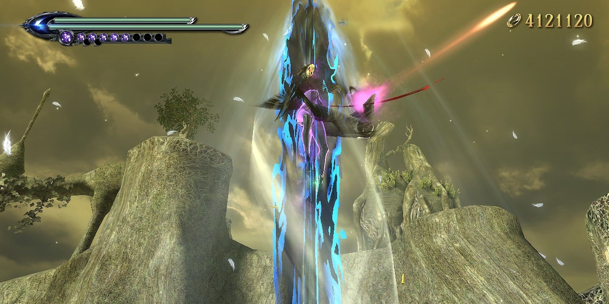 Bayonetta using Witch Twist with Love Is Blue guns in Bayonetta 2