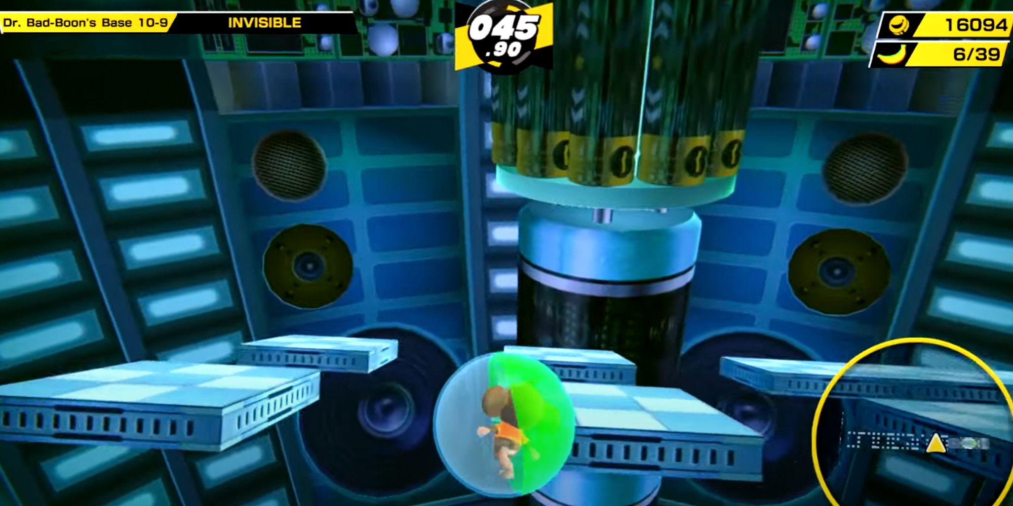 Super Monkey Ball Mania. Invisible stage. Huge blue tiles on screen.