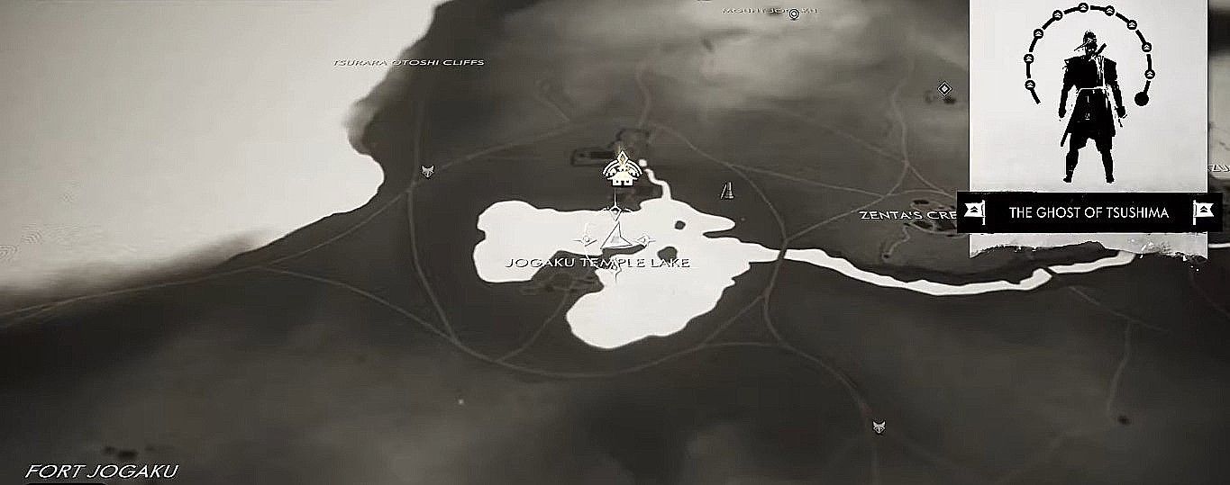Map of Mongol artifact in Jogaku Temple Lake