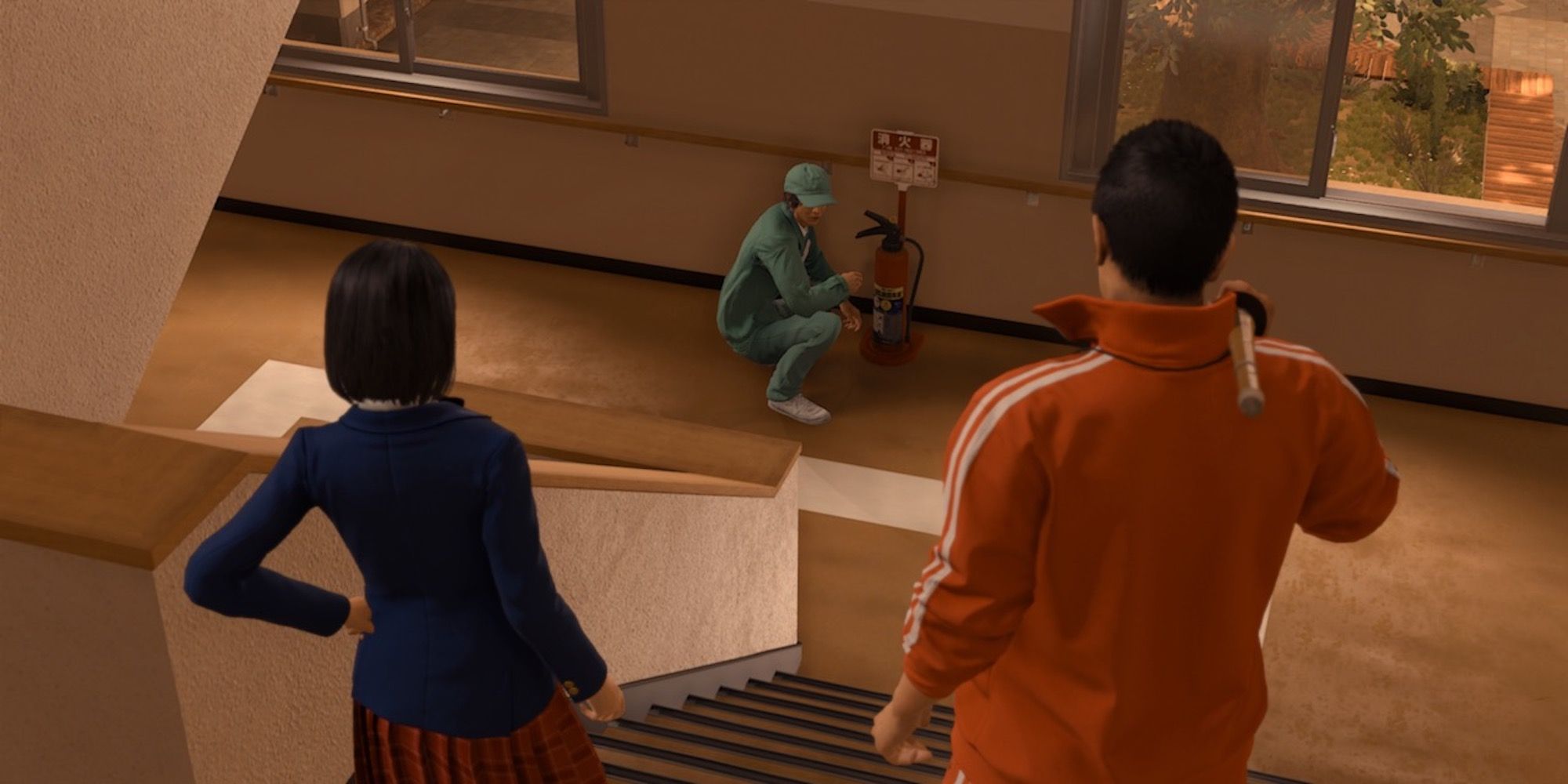 A scene featuring characters from Lost Judgment