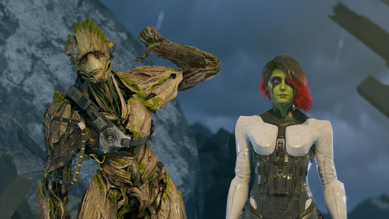 Marvel's Guardians of the Galaxy Groot and Gamora