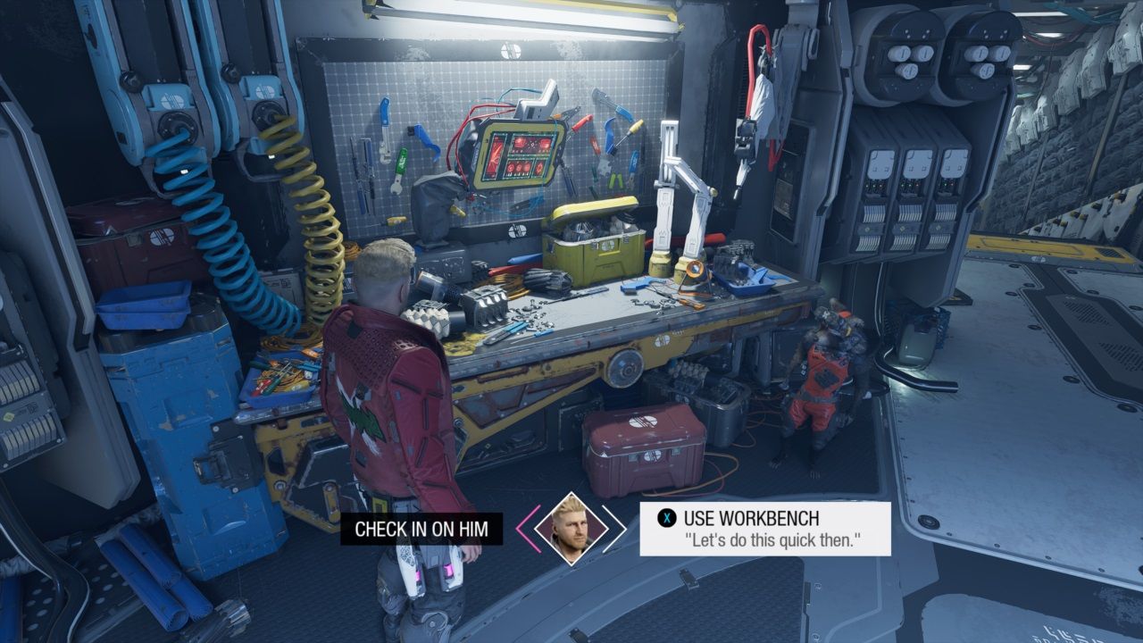 Marvel's Guardians of the Galaxy Rocket's workbench on the Milano