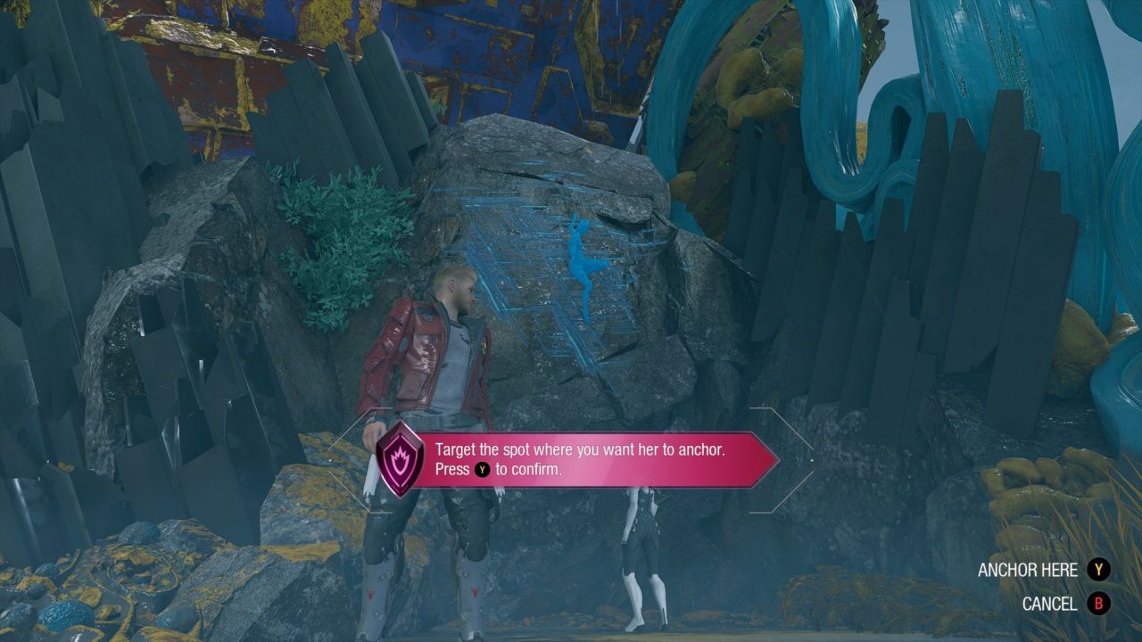 Marvel's Guardians of the Galaxy using gamora's climbing ability
