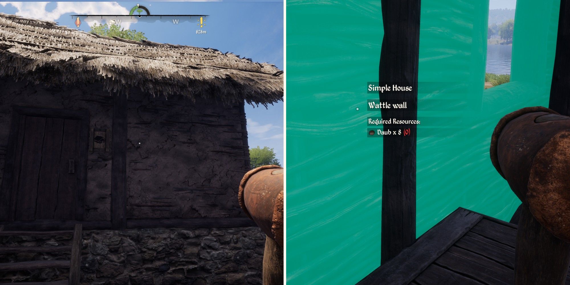 wattle house upgrade next to image of upgrade requirements